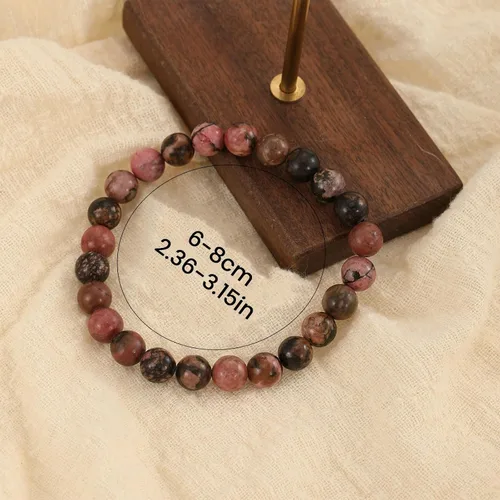 Miniatura 154 de Crystal Vibe Pulseras de cuentas de 0.315 in para mujeres y hombres, pulseras de cristal con piedras preciosas naturales, tamaño elástico ajustable