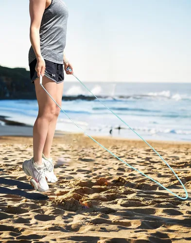 Miniatura 3 de Cuerda de saltar 6 en 1 para principiantes con cuerda segmentada sin enredos, cuerda de cuentas segmentada, cuerda de PVC, bola de masaje, banda