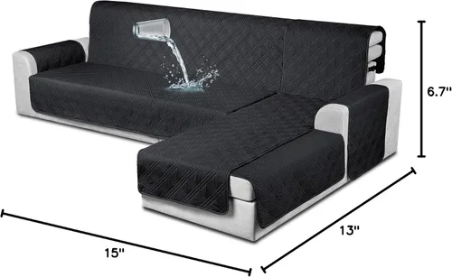 Miniatura 8 de TAOCOCO Fundas de Sofá Seccional 100% Impermeables en Forma de L, Fundas de Sofá de 3 Piezas, Funda de Chaise Lounge para Mascotas y Niños, Fundas