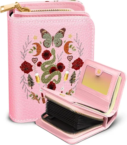 Miniatura 17 de Bistup Cartera para tarjetas de crédito para mujer, de cuero, para mujeres, adolescentes, niñas, tarjeteros, monedero de acordeón, pequeño, mediano