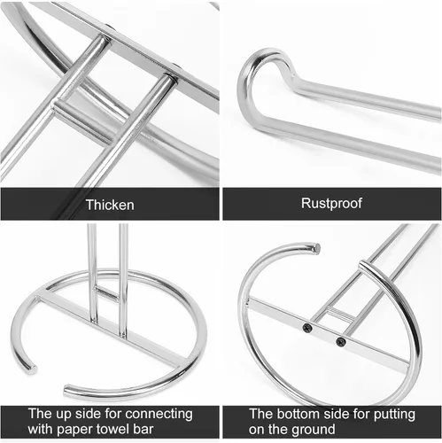 Miniatura 4 de NearMoon Soporte para Toallas de Papel, Dispensador de Soporte para Toallas de Papel Resistente - Todo de Metal, Tamaño Estándar o Jumbo