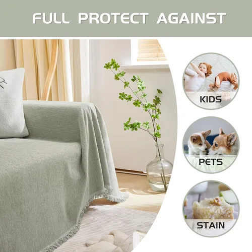 Miniatura 5 de MEETSKY Fundas para sofá modular de 3 cojines, lavables, mezcla de felpilla suave, protector de muebles, funda decorativa de estilo moderno