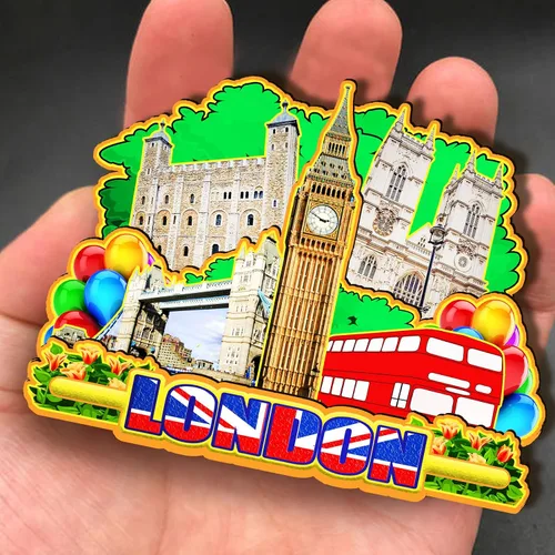Miniatura 4 de Imán de madera de Londres Inglaterra 3D para nevera, recuerdos coleccionables, decoraciones artesanales hechas a mano