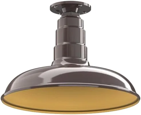 Miniatura 48 de Steel Lighting Co. Malibu - Lámpara colgante Montaje en techo Domo de 14 pulgadas vástago de 12 pulgadas Estilo de granja de acero Rojo