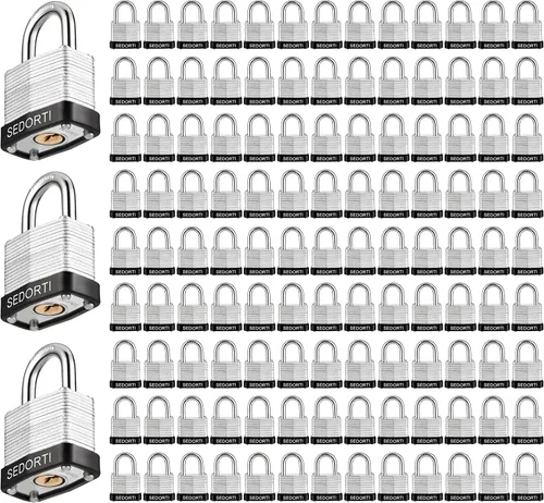 Miniatura 8 de SEDORTI Juego de Candados de Acero Laminado, 1-1/4" de Ancho, Candados Pequeños de Alta Resistencia para Casillero, Candados con Llaves Similares