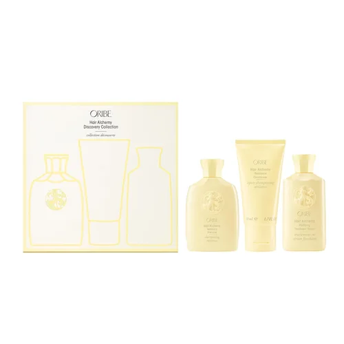 Oribe Hair Alchemy Discovery Set | Juego de cuidado del cabello de tamaño de viaje con champú Alquimia Capilar, acondicionador y suero de