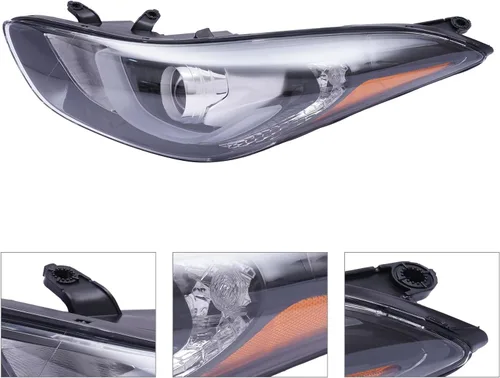Miniatura 4 de Conjunto de faros delanteros LED halógenos con lente transparente, reemplazo directo para 2014 2015 2016 Hy-uu-nn-dai E-l-aa-nn-tra