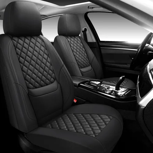 Miniatura 12 de NS YOLO Juego completo de fundas de cuero para asientos de automóvil, ajuste universal para la mayoría de automóviles, SUV y sedanes, cojines