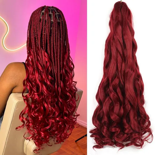 Miniatura 36 de Cabello rizado francés trenzado de 10 pulgadas, color 4, cabello rizado preestirado, 8 paquetes de trenzas de ganchillo de rizo francés para trenzas
