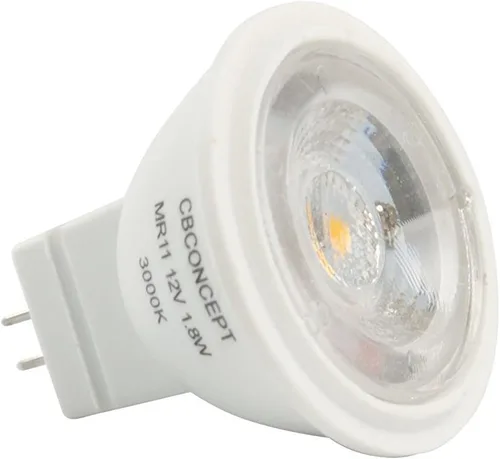 CBConcept - Foco LED MR11 GU4.0, de 2 W, 165 lúmenes, equivalente a focos halógenos de 20 W, con un ángulo del haz de 36°, 12 V, corriente continua