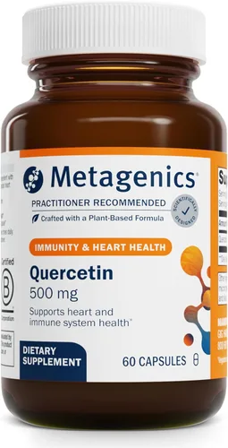 Metagenics Suplemento de quercetina de 500 mg - Apoyo inmunológico y cardiovascular, protección antioxidante, sin OMG, sin gluten, vegano,
