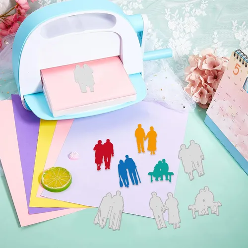 Miniatura 7 de GLOBLELAND Plantillas de estampado en relieve para pareja de ancianos, para el Día de la Madre, Día del Padre, decoración de tarjetas de bricolaje