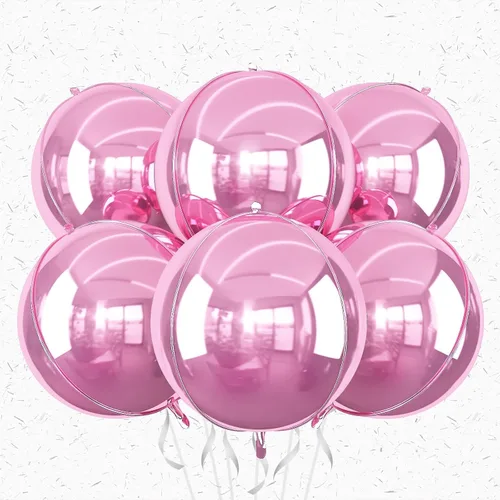 Miniatura 16 de 6 globos redondos negros de aluminio, globos redondos gigantes 4D, globo negro metálico de 22 pulgadas para Año Nuevo, cumpleaños, boda, graduación