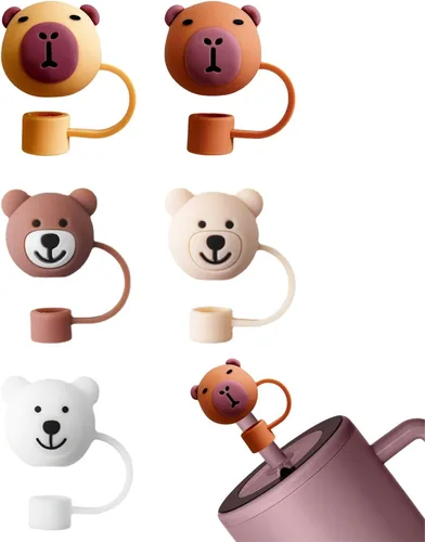 Miniatura 14 de 8 fundas reutilizables de silicona para popotes Stanley Cup de 30 y 40 onzas, accesorios de tapa de popote de 0.394 in y 0.4 pulgadas 36 Lindo