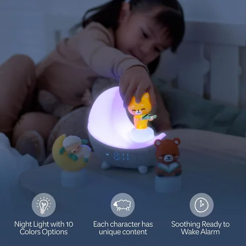 Miniatura 3 de Move2Play, Máquina de Sonido Dozi Más de 3 horas de contenido Luz nocturna Reloj despertador para niños pequeños y niños Tranquilizador Ok