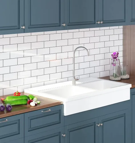Miniatura 8 de ReWallpaper Papel tapiz de cocina para despegar y pegar, papel tapiz para pared de cocina, baño, impermeable, azulejos de metro, papel de contacto