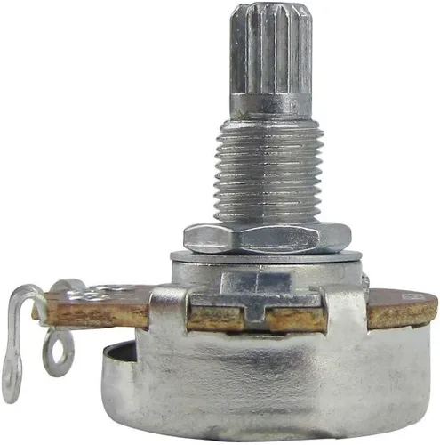 Miniatura 3 de FLEOR Potenciómetro cónico de audio con eje de 0.709 in, 4 piezas, tamaño completo, para guitarra, A250K