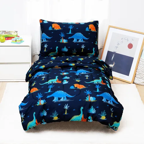Miniatura 10 de david's kids Juego de ropa de cama de 4 piezas para niños pequeños - Juego de ropa de cama suave y transpirable para niñas, incluye edredón