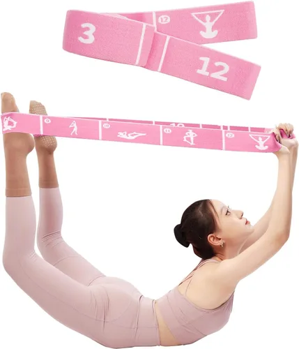 Miniatura 11 de Correa de yoga con bucles de 10/12 – Banda elástica multifuncional para pilates, danza, gimnasia, terapia física, entrenamiento de flexibilidad