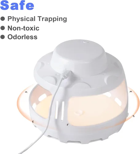 Miniatura 4 de Trampa para pulgas para el hogar, trampa eléctrica de plagas para interiores con 10 recambios de tablero adhesivo, trampa de luz nocturna