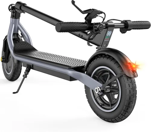 Electric Scooter, 21-28 Miles Range, 18-25 MPH Speed Electric Scooter for Adults, 500/750W Motor, 10"/8.5" Pneumatic Tires Scooter with Dual Gris