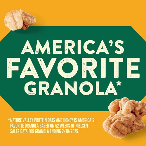 Miniatura 3 de Nature Valley Granola proteica, granola de avena y miel, bolsa resellable para aperitivos, tamaño familiar, 17 onzas