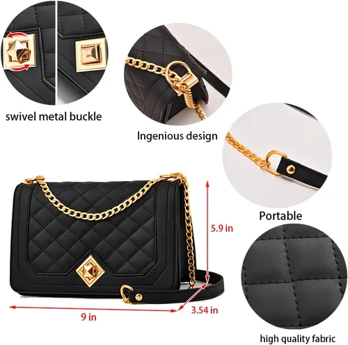 Miniatura 4 de HINFKA Bolso cruzado pequeño para mujer, bolso de hombro de piel sintética, bolso pequeño de embrague, bolso de noche versátil de moda