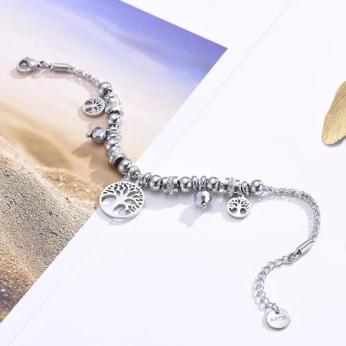 Miniatura 4 de Pulseras elásticas para mujer pulsera de cristal de acero inoxidable para niñas pulsera elástica de regalo para amigas cristal Sin gemas