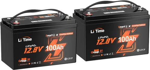 Miniatura 12 de LiTime Batería LiFePO4 de 12 V 230 Ah, recargable, de litio, más de 4000 ciclos profundos, energía de respaldo para casa rodante, remolque de viaje
