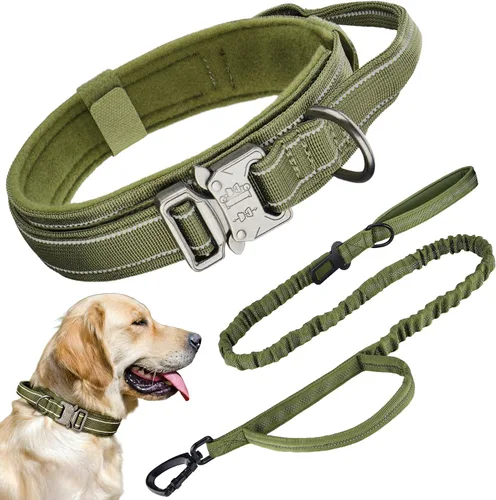 Miniatura 11 de KCUCOP - Collar táctico para perro, collar militar para perro, collares para perro Tactipup, ajustable, hebilla de metal resistente para perros M, L