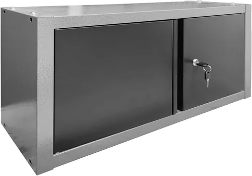 Miniatura 7 de JZD Armario de pared de metal con dos puertas con cerradura, baúl de pared de acero para cocina, almacén, hogar, oficina, garaje