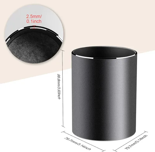 Miniatura 7 de Vaydeer Portalápices de Metal de Aluminio para Escritorio, Organizador de Escritorio Redondo y Portalápices Negro para Oficina, Escuela, Hogar