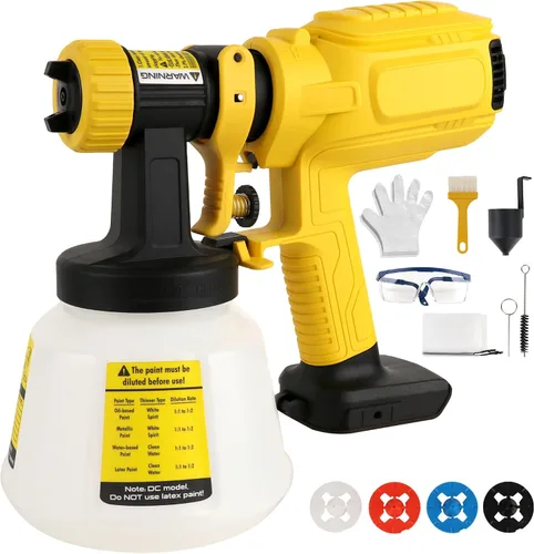 Pulverizador de pintura inalámbrico para batería Dewalt de 20 V máximo, pulverizadores de pintura para interior del hogar, HVLP, eléctrico, sin