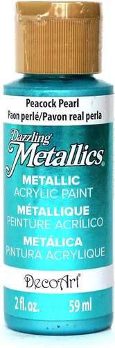 Miniatura 24 de DecoArt Dazzling Metallics - Pintura acrílica verde cristal de 2 onzas