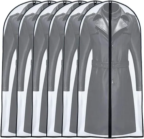 Miniatura 18 de Bolsas transparentes para colgar ropa, 40 pulgadas (juego de 6), bolsas de traje para almacenamiento en armario, bolsas de plástico a prueba