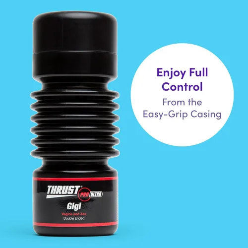 Miniatura 5 de Lovehoney Thrust Pro Ultra Gigi - Masturbador masculino de doble extremo, vagina y culo realistas de 6.5 pulgadas con canal texturizado, juguetes