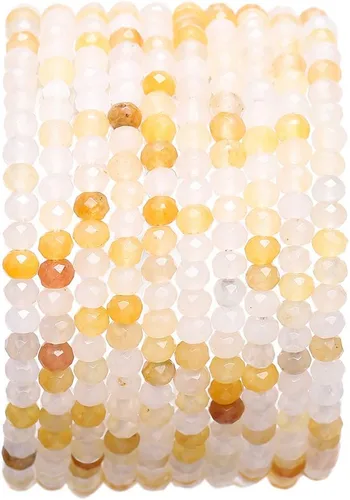 Miniatura 40 de BEADIA Cuentas Facetadas de Piedra Natural Amazonita Rondelle 3x4mm Cuentas Semipreciosas Sueltas para Hacer Joyas 38cm