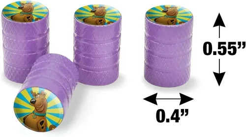 Miniatura 7 de GRAPHICS & MORE Scooby-Doo - Tapones de válvula de aluminio para llantas de neumático Púrpura