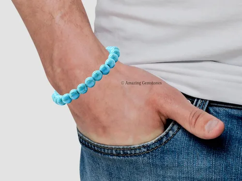 Miniatura 861 de Amazing Gemstone Pulsera de cristal para mujeres y hombres, pulsera de cristal curativo de protección, pulsera elástica con cuentas de piedras