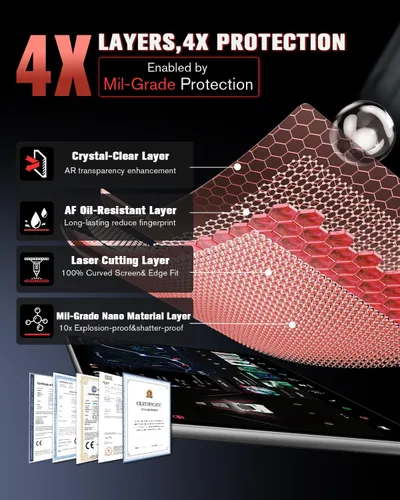 Miniatura 4 de Para 2 piezas integrado 2025 2026 Kia K4 12.3 pulgadas+12.3 pulgadas pantalla táctil doble pantalla protector de pantalla de alta claridad y - K4