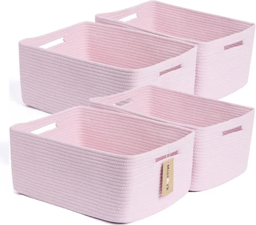 Miniatura 41 de MiniArk Cestas grandes de almacenamiento para estantes, organizadores de armario, para ropa, manta, toallas, guardería, caja de juguetes, cestas