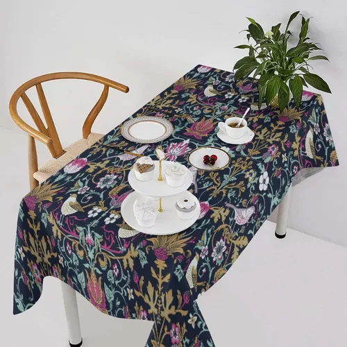 Miniatura 7 de Mantel de Mesa William Morris, Diseño Original William Morris Rústico de Granja Familiar con Estampado Étnico Mínimo para Decoración de Fiesta