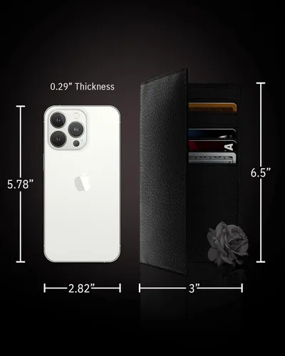Miniatura 4 de Funda de cuero genuino para hombres y mujeres Funda para libro de cheques para duplicar cheques billetera RFID