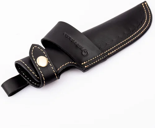 Gentlestache Funda para cuchillos de 5 pulgadas, transporte horizontal y vertical, acceso rápido, funda de cuero negro para cuchillos