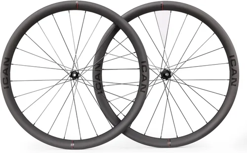 ICAN AERO40II-41.62 oz/AERO50II-44.27 oz Disco Carbono Bicicleta de Carretera Juego de Ruedas 700C Freno de Disco 0.906 in Ancho Interior Clincher
