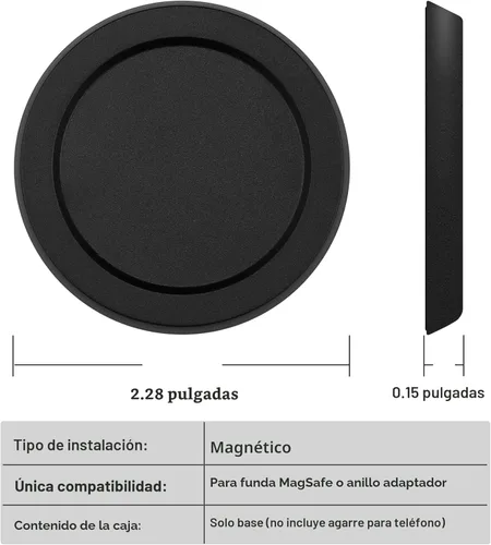 Miniatura 3 de metisinno Base magnética básica compatible con agarres de teléfono PopSocket y fundas MagSafe para iPhone, color negro Azul cielo