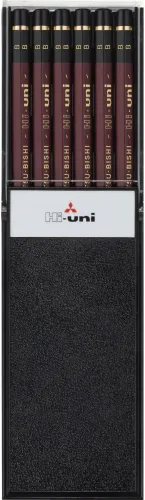 Uni Hi-uni - Lápiz de madera - B - Caja de 12 (HUB)