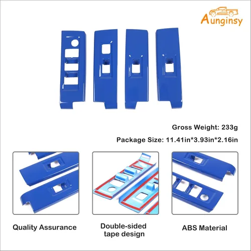 Miniatura 7 de Aunginsy Cubierta de Panel de Moldura de Botón de Elevación de Vidrio para Puerta de Automóvil Compatible con Toyota Tundra/Sequoia 2022-2025