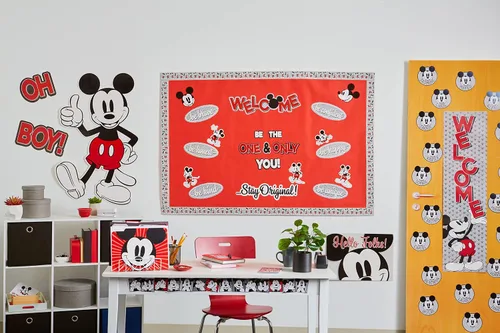 Miniatura 6 de Eureka Disney Retro Mickey Mouse Poses - Moldura decorativa para aula y tablón de anuncios para profesores, 2.25 pulgadas de ancho, 12 tiras para 37