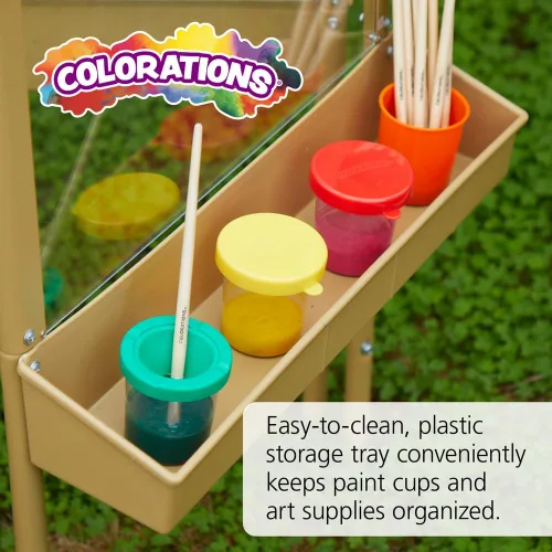 Miniatura 15 de Colorations Caballete de panel acrílico de 3 vías para interiores y exteriores, juego al aire libre, dibujo, caballete ajustable, pintura